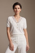 Lace Neckline Soft Knit Top