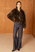 Soft Collarless Faux Fur Jacket