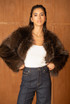 Soft Collarless Faux Fur Jacket