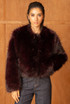 Soft Collarless Faux Fur Jacket