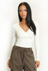 Long Sleeve Wrap Look Top
