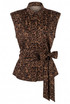 Leopard Print Tie Waist Blouse