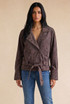 Faux Suede Biker Jacket