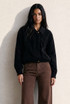 Faux Suede Collared Jacket
