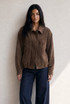 Faux Suede Collared Jacket