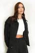 Dropped Shoulder Cropped Jacket