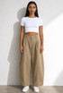 High Waist Pleated Wide Trouser
