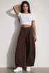 High Waist Pleated Wide Trouser