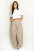 High Waist Pleated Wide Trouser