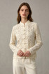 Lace Long Sleeves Mandarin Blouse