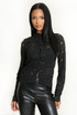 Lace Long Sleeves Mandarin Blouse