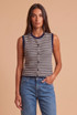 Stripes Knit Button Up Top