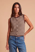 Stripes Knit Button Up Top