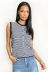 Stripes Knit Button Up Top