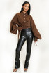 Cropped Tie Front Blouse