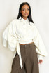 Cropped Tie Front Blouse