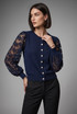 Lace Sleeves Fine Knit Top