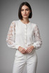 Lace Sleeves Fine Knit Top
