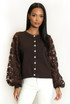 Lace Sleeves Fine Knit Top