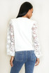 Lace Sleeves Fine Knit Top