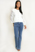 Lace Sleeves Fine Knit Top