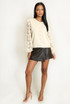 Lace Sleeves Fine Knit Top