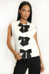 Bow-Detail Ribbed Knit Waistcoat