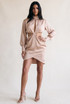 Satin Ruched Cut Out Mini Dress