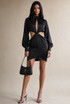 Satin Ruched Cut Out Mini Dress