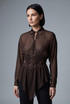 Mesh Corset Long Sleeves Blouse