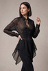 Mesh Corset Long Sleeves Blouse