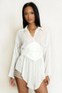 Mesh Corset Long Sleeves Blouse