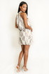 Grey Animal Print Halter Neck Dress