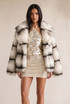 Striped Faux Fur Jacket