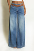 Washed Wide Leg Long Jeans 