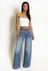 Washed Wide Leg Long Jeans 