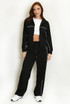 Contrast Piping Active Jacket and Trouser Set