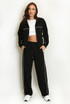 Contrast Piping Active Jacket and Trouser Set