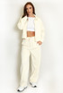 Contrast Piping Active Jacket and Trouser Set