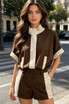 Polka Dots Half Sleeves Jacket and Shorts Set