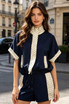 Polka Dots Half Sleeves Jacket and Shorts Set