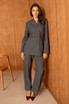 Wrap Blazer with High Waist Barrel Trousers