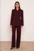 Wrap Blazer with High Waist Barrel Trousers