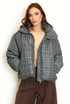Check Funnel Neck Puffer Jacket