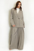 Oversized Structured Blazer with Drape Pleated Trouser