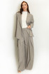 Oversized Structured Blazer with Drape Pleated Trouser