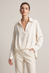 Satin Pleated Hem Blouse