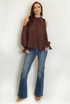 Cold Shoulders Tie Neck Chiffon Blouse
