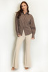 Pinstripes Drape Back Blouse