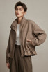 High Neck Drawstring Utility Jacket